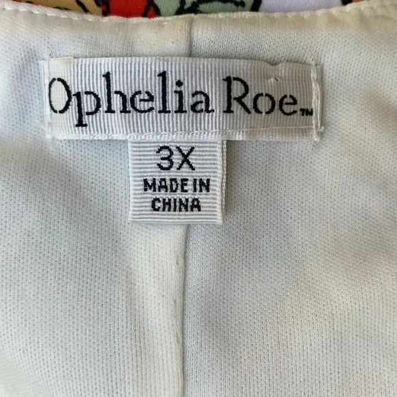 Ophelia Roe Plus Size 3X Tank Top Sleeveless Blouse White Multicolor Flowers - Picture 8 of 8